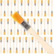 50Pcs Nylon Bristle Paint Brush, 12mm Small Flat Acrylic Paint Brushes, Soft Multipurpose Bulk Watercolor Painting Brush, Chip Paint Brushes with Wood Handle for House Trim Home Repair
