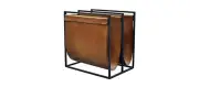 Magazine Holder Double Mid Century Modern Leather magazine folder