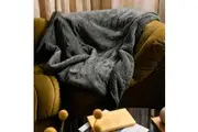 Dickies Reversible Micro Fleece Electric Throw Charcoal 120 x 160 cm