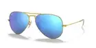 RAY BAN 3025 Aviator - 112/17 - Sunglasses - Gold Matt / Mirror Blue