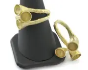 Cone shape setting blanks Adjustable Rings for women Raw brass 8US size 2370