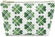 [HFLZBRO] Puffy Quilted Makeup Bag, Cosmetic Bag, Travel Toiletry Organizer Pouch, Clutch for Wom, Four-leaf Clover - SMALL, Pu Leather Makeup Bag