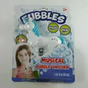 WHITE MAGICAL UNICORN BUBBLE BLASTER WITH LIGHT & MUSIC Fubbles