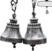 Feng Shui Bell, 2 Chinese Zinc Alloy Dragon Phoenix Wind Chimes, Feng Shui Bell Carved Temple Wind Chime for Home Car Garden Door Good Luck Bless Decors Zalhin