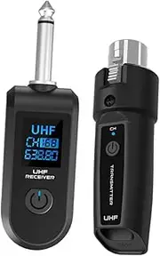 Audio Transmitter Wireless Guitar System Wireless Guitar Transmitter Guitar Bass Wireless Transmitter Wireless System for Electric Guitar Black Electronic Components