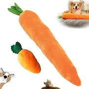 The Mellow Dog Calming Carrot, Ridiculous Carrot, Cute Stuffing Carrot with Soft Squeaker, Sturdy Plush Multi-squeaks Dog Cat Toys, Dog Chew Toy for Indoor Small Medium Large Dog (Mix)