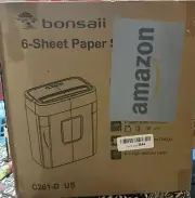 Bonsaii C261-D 6-Sheet Paper Shredder Home Office Micro-Cut, Black