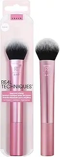 Real Techniques Tapered Cheek Makeup Brush, For Blush, Highlighter, or Loose Powder, Soft Bristles, Precise Makeup Application, Pink, Aluminum Handle, 1 Count, 4258