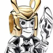 Pandora Marvel Loki Charm 762764C01 - Sterling Silver & 14k Gold-Plated, Green E