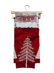 Cynthia Rowley New York Red Trees Holiday Christmas Mantle Scarf