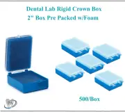 500 Dental Lab Crown Boxes With Foam For Crowns 2" Rigid Crown Box Clear Top Blu