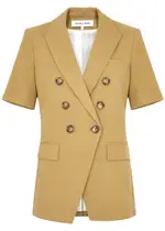 Veronica Beard Atwood Linen-blend Dickey Blazer - Taupe - 6 (UK10 / S) 6 (UK10 / S)