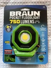 Braun Pocket Floodlight Rechargeable 750 Lumens Magnetic Led Light VERY BRIGHT!!