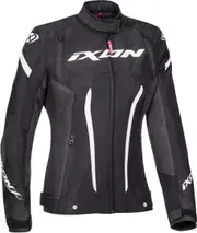 Ixon Striker Waterproof Ladies Motorcycle Textile Jacket, black-white, Size S for Women Black White