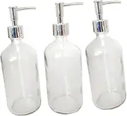 BESTYASH 3PCS Refillable Glass Lotion Bottles Portable Empty Containers for Shampoo Conditioner and Soap Design for Home and Travel Use