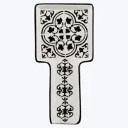 spoon rest ceramic black and white