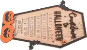 Fdit Halloween Calendar with Countdown Account Calendar Ornament Halloween, Hand Decoration Premium Wood for Children in the Children's Classroom