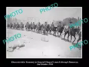 OLD HISTORIC PHOTO WWI GLOUCESTERSHIRE YEOMANRY MARCHING INTO DAMASCUS c1918