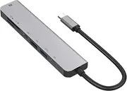 USB C Hub, 7 in 1 Type-C Hub Multiport Adapter with HDMI 4K@60hz Output, Power Delivery Type C Charging 7 Port Hub, USB Hub with SD Card Reader, 3.0 USB C Hub for Mac MacBook Pro XPS Surface Pro