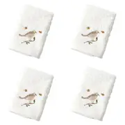 4x Pilbeam Living Cotton Natura Face Washer Hand Towel Bathroom Decor White/BRWN