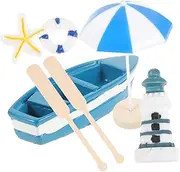 VILLFUL Mediterranean Sailing Ship Ornaments Resin Mini Boat Model Boat Home Decor Table Ornament