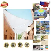 Luxury 10' White Triangle Shade Sail with 95% UV Blockage - Heavy Duty Design