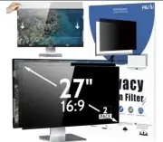 2-PACK 27 Inch 16:9 Computer Privacy Screen Widescreen Monitor, 27inch Removable
