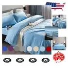 Full Size Microfiber Bed Sheet Set - 6 Piece Luxury Egyptian Style, Lake Blue