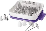 Wilton Master Tip Set 55 Piece Cake Decorating Tools Storage Case Purple Ship AU
