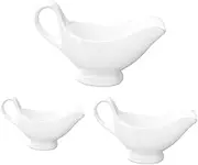 DINHEAROM 3pcs Steak Sauce Bucket Charcuterie Milk Jug Creamer Mixing Bowls with Lids Appetizer Milk Cream Pitcher Ramekins Coffee Creamer Pitcher Milk Frothing Cup Kitchen Ceramics White