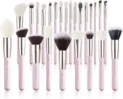 Jessup Makeup Brushes Set Professional, 25PCS Pink Premium Natural Powder Foundation Eyeshadow Blending Concealer Blush Highlight Labeled Brushes, T290