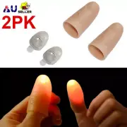 2pcs Magic Light Up Finger Fingers LED Tricks Thumb Props Lights Novelty Toys
