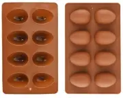 8 Cavity Silicone Egg Pan, Egg Tray, Egg Shape Ice Tray, Silicone Baking Supp...