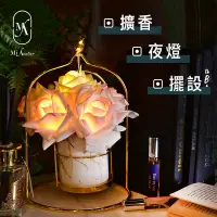 在飛比找Yahoo奇摩購物中心優惠-【愛莯】6朵玫瑰花LED夜燈鳥籠架系列