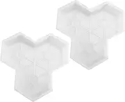 Totority 2pcs Maple Leaf Pavement Brick Mold Concrete Stepping Stone Path Mold for Garden Walkway Brick Mold Road Making Tool