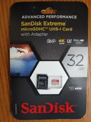 SanDisk Extreme 32GB Micro SDHC Memory Card 4K UHD