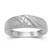 9kt White Gold 0.10ct Diamond Men's Ring
