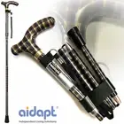 Aidapt Folding & Extendable Patterned Walking Stick - Tarten Homme - *QUALITY*