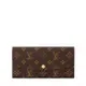 Louis Vuitton 路易威登 現貨 M61289 EMILIE 帆布皮革襯裡信封長夾(棕/粉)