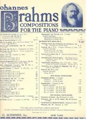 JOHANNES BRAHMS "COMPOSITIONS FOR THE PIANO" CARL DEIS-MUSIC BOOK-1946-RARE-NEW