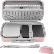 [Geekria] Desktop Computer Hard Travel Case, Compatible with Apple 2024 Mac mini M4 / Mini M4 Pro, Fit for Magic Keyboard, Mouse, Trackpad and Accessories (Pink)