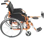 Lightweight Aluminium Wheelchair, Kids Wheelchair Folding Leg Lift Small Trolley for children's Fracture and Injury Rehabilitation(A)