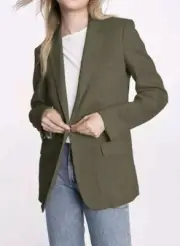 Rag & Bone Ames Linen Blazer Army Green Sz 00/AU 4