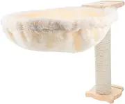 CIYODO 1 Set Cat Tree Hammock Spoon-Shape Bed Lint Covered Kitten Bed Fluffy Cat Bed Replacement with Post Ensures Comfort for Cats