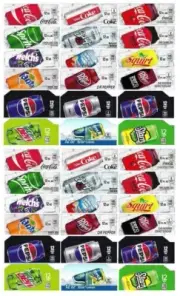 (36) COKE, SODA MACHINE VENDING VARIETY LABEL PACK - Late Style - FREE SHIPPING