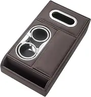Car Armrests Car Armrest Cushion with 2 Cup Holder Tissue Box Storage Pads Cover Heighten Center Console Pad Rest Console Armrest(Brown)