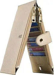 [Travelambo] Womens Walllet RFID Blocking Bifold Multi Card Case Wallet with Zipper Pocket