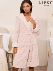 Lipsy Pink Cosy Borg Dressing Gown (AN8224) | $58