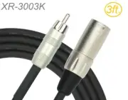 3ft Kirlin Original XLR 3-Pin Male to RCA Male 24awg OFC Patch Cable, XR-3003K