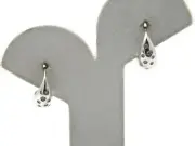 David Yurman 15mm Pure Form Earrings - Sterling Silver and Diamonds NWT